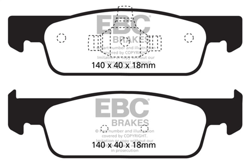 EBC Ultimax2 Brake Pad Sets - EBC 2016-2017 Smart Fortwo 0.9L Turbo Ultimax2 Front Brake Pads