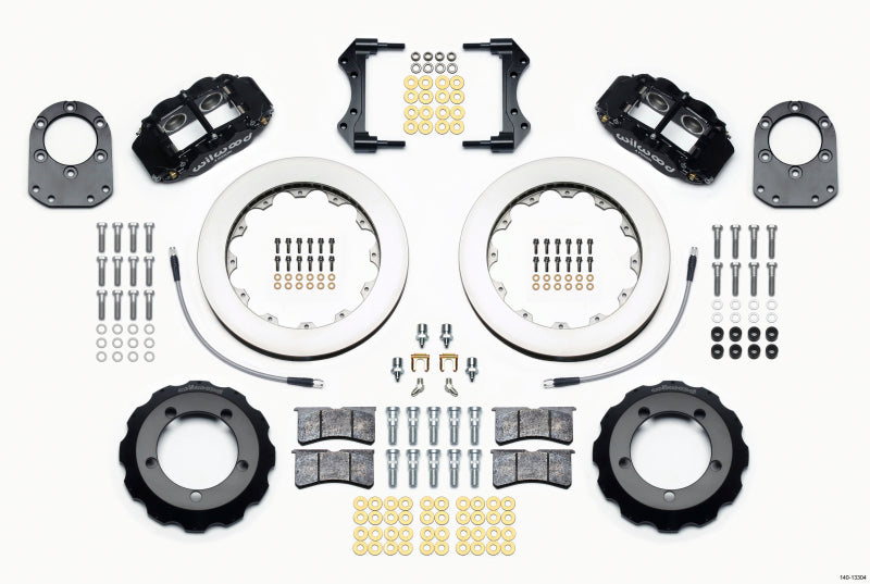 WIL Superlite Brake Kit - Wilwood Narrow Superlite 4R Front Hat Kit 12.88in 66-75 Ford Bronco Dana 30/44 w/Lines