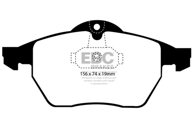 EBC Yellowstuff Brake Pad Sets - EBC 99-02 Saab 9-3 Convertible Yellowstuff Front Brake Pads