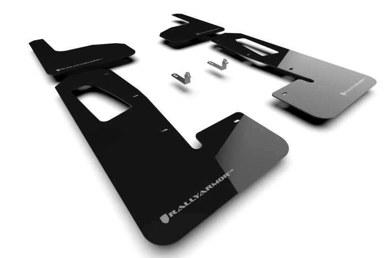 RAL UR Blk Flap/Dark Grey Logo - Rally Armor 22-25 Rivian R1T Black UR Mud Flap w/Dark Grey Logo