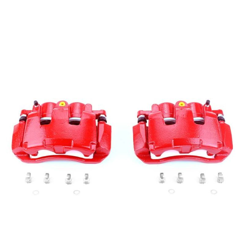 PSB Red Calipers - Power Stop 07-09 Chrysler Aspen Front Red Calipers w/Brackets - Pair