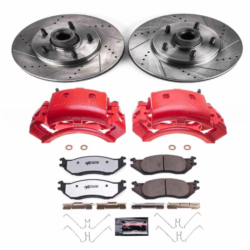 PSB Evolution Drill/Slot Rotor - Power Stop 04-06 Ford E-150 Front Z36 Truck & Tow Kit w/Cals