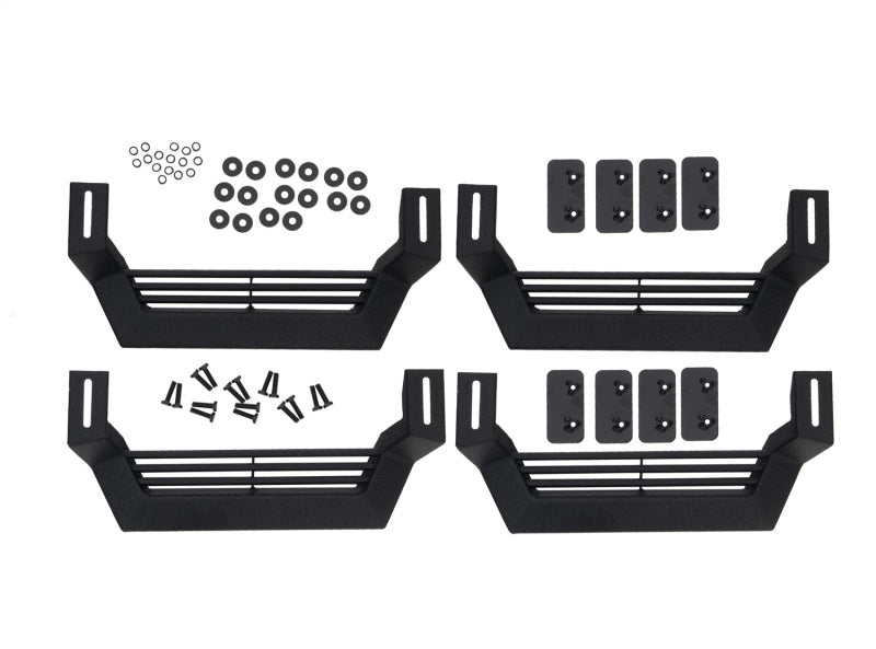 RAM Rock Rails - Rampage 1999-2019 Jeep Rock Rail Short Step Universal 4 Piece Set - Black