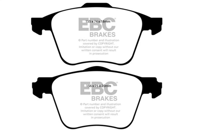 EBC Redstuff Brake Pad Sets - EBC 11+ Volvo S60 2.5 Turbo T5 (315mm Front Rotors) Redstuff Front Brake Pads