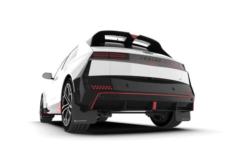 RAL Basic Blk Flap/Rd Logo - Rally Armor 2025 Hyundai Ioniq 5 N Black Mud Flap w/Red Logo
