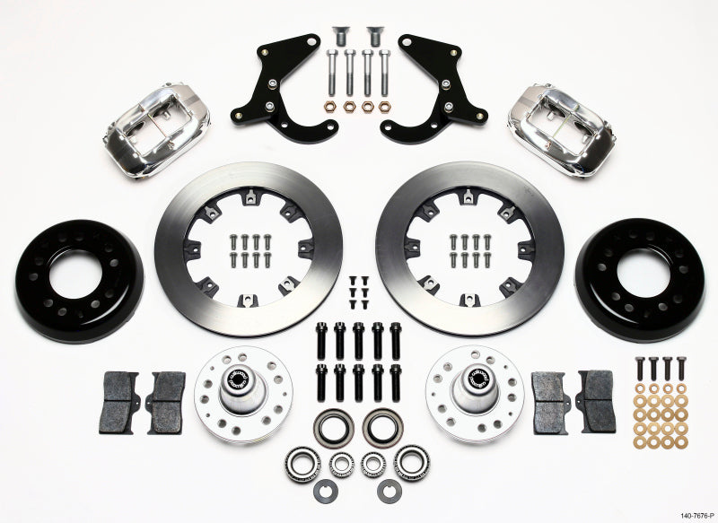 WIL Dynalite Brake Kit - Wilwood Forged Dynalite Front Kit 12.19in Polished 55-57 Chevy