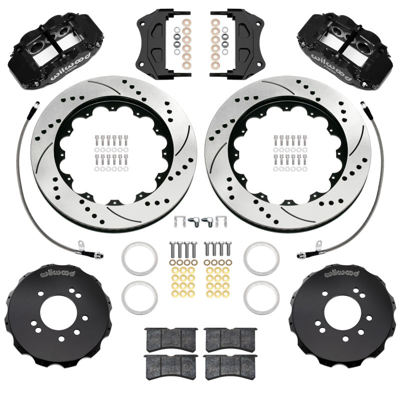 WIL Superlite Brake Kit - Wilwood 89-98 Nissan 240SX/89-94 Skyline/90-96 300ZX Superlite 6R Fr BBK w/ 14in D/S Rotors - Black