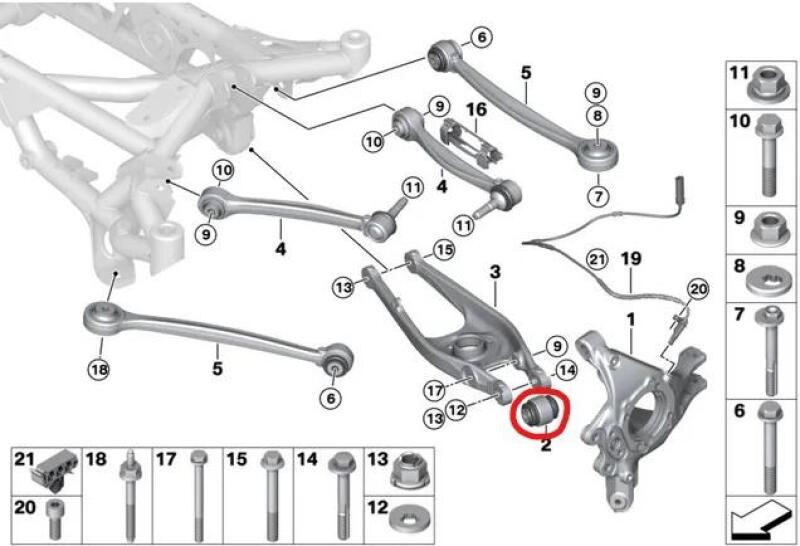 SPP Control Arm Bushings - SPL Parts 04-19 BMW 3 Series/4 Series (E9X/F3X/F8X) Rear Lower Control Arm Knuckle Bushing