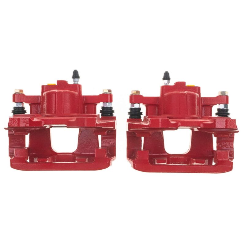 PSB Red Calipers - Power Stop 07-18 Jeep Wrangler JK Rear Red Caliper Pair w/Bracket