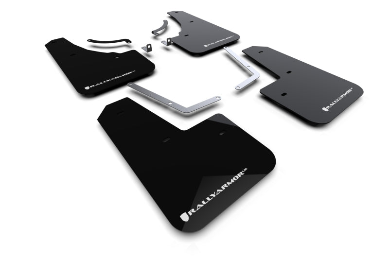 RAL UR Blk Flap/Wht Logo - Rally Armor 23-25 Mazda CX-50 (Will Not Fit CX-5) Black UR Mud Flap W/White Logo