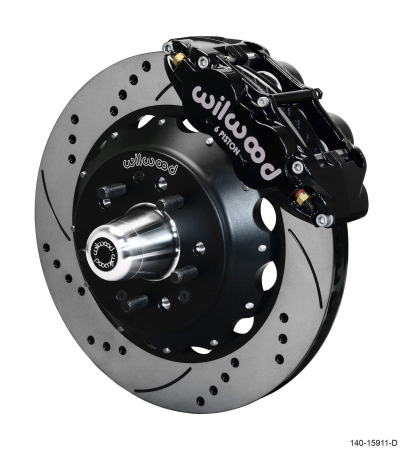 WIL Superlite Brake Kit - Wilwood Narrow Superlite 6R Front Big Brake Kit 14.00in SRP Drilled and Slotted Rotor - Black