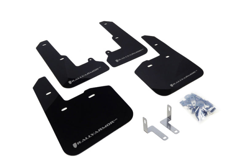 RAL Classic Blk Flap/Silv Logo - Rally Armor 15-19 Subaru Legacy Black UR Mud Flap w/ Silver Logo