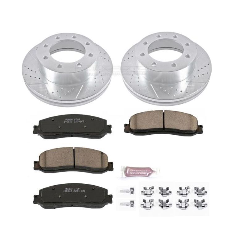 PSB Evolution Drill/Slot Rotor - Power Stop 2012 Ford F-350 Super Duty Front Z23 Evolution Brake Kit