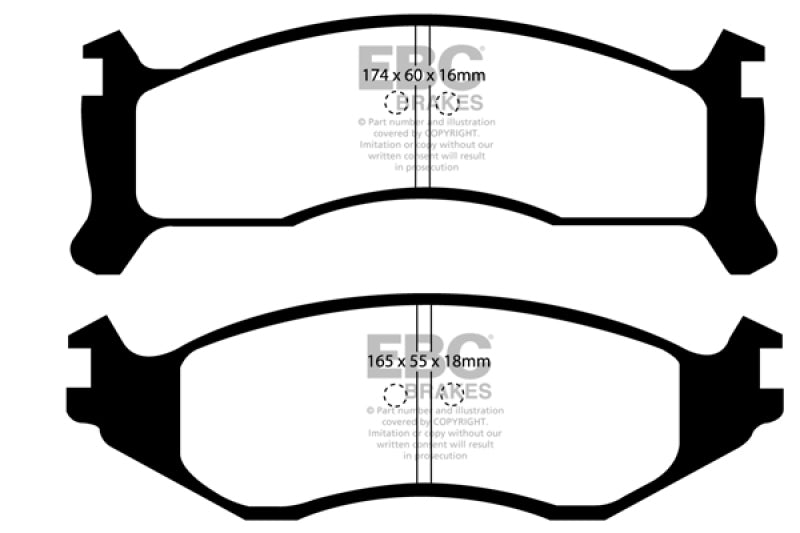 EBC Redstuff Brake Pad Sets - EBC 91-93 Chrysler Fifth Avenue 3.8 Redstuff Front Brake Pads