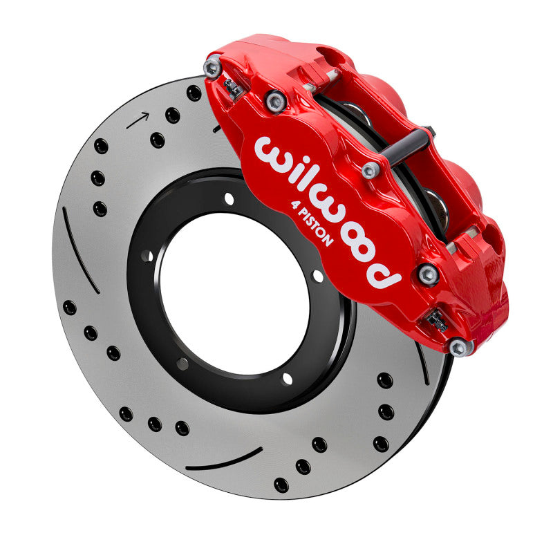WIL Superlite Brake Kit - Wilwood 69-83 Porsche 911 Front Superlite Brake Kit 3.5in MT Drilled & Slotted - Red