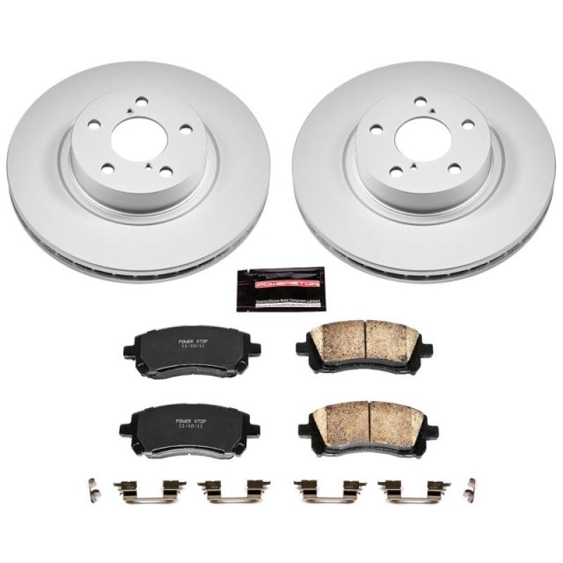 PSB Z17 Evolution Coated Kit - Power Stop 98-02 Subaru Forester Front Z17 Evolution Geomet Coated Brake Kit