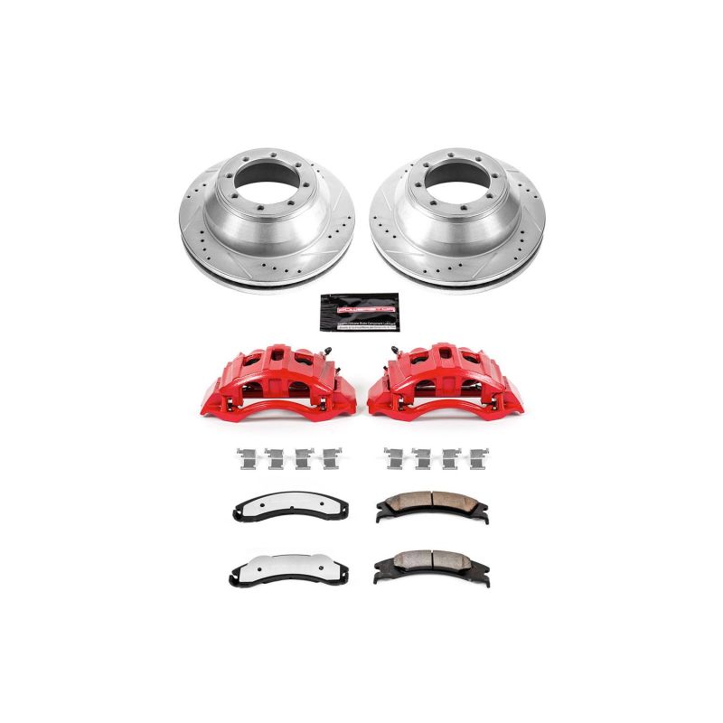 PSB Red Calipers - Power Stop 08-19 Ford E-350 Super Duty Rear Z36 Truck & Tow Kit w/Cals