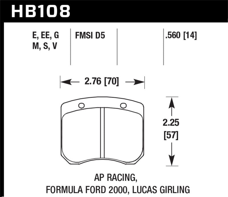 HAWK HPS 5.0 Brake Pad Sets - Hawk 1984-1986 Alfa Romeo GTV-6 2.5 HPS 5.0 Front Brake Pads