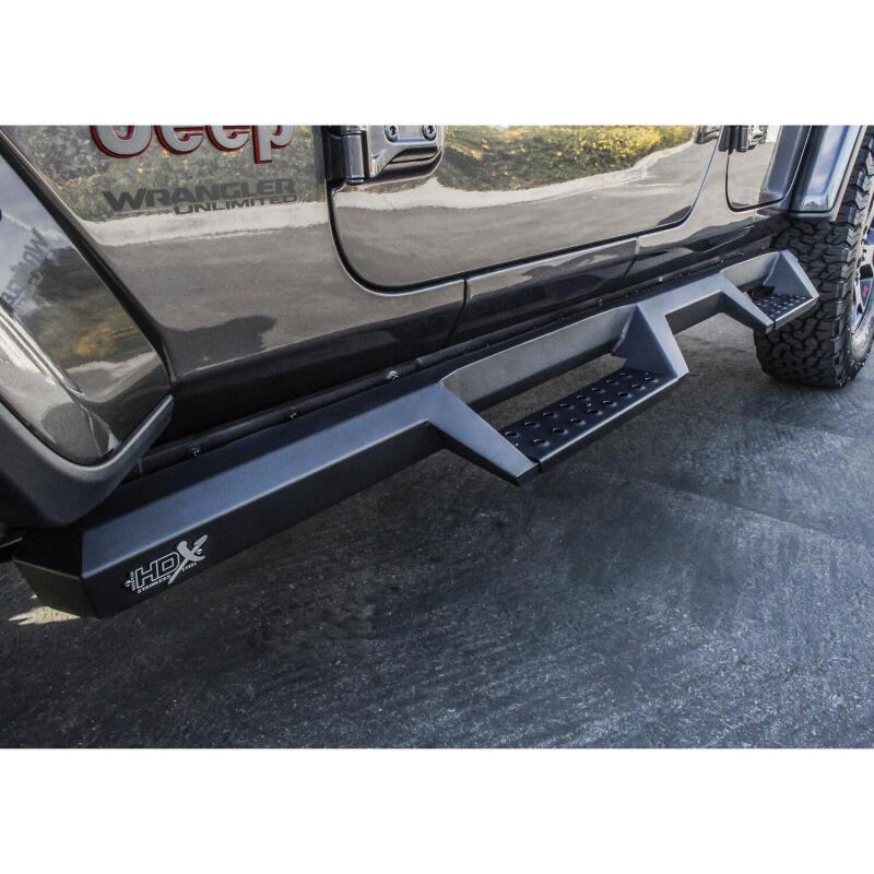 WES Nerf Bars - HDX Drop - Westin 18-20 Jeep Wrangler JL Unlimited 4DR HDX Drop Nerf Step Bars - Textured Black