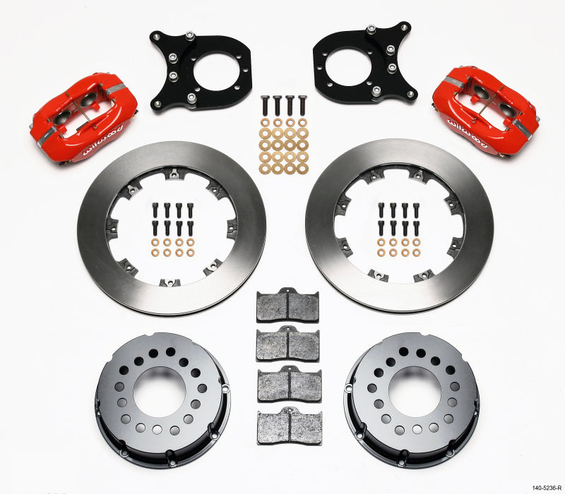 WIL Dynalite Brake Kit - Wilwood Forged Dynalite P/S Rear Kit Red Chev 12 Bolt w/Clip Eliminator