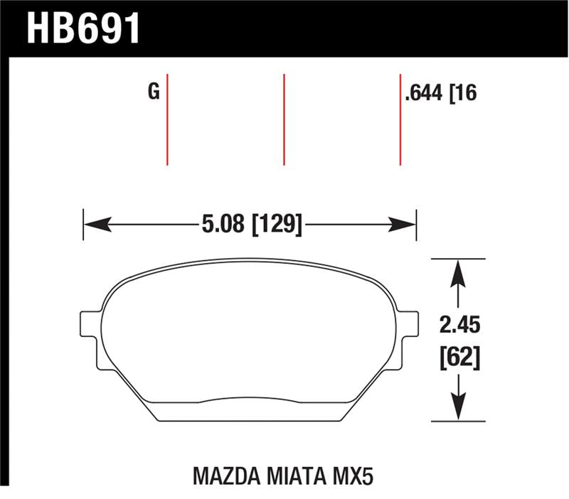 HAWK DTC-60 Brake Pad Sets - Hawk 06-14 Mazda MX-5 DTC-60 Race Front Brake Pads