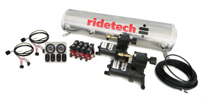 RID Compressor Kits - Ridetech 5 Gallon 4-Way Analog Air Ride Compressor Leveling System
