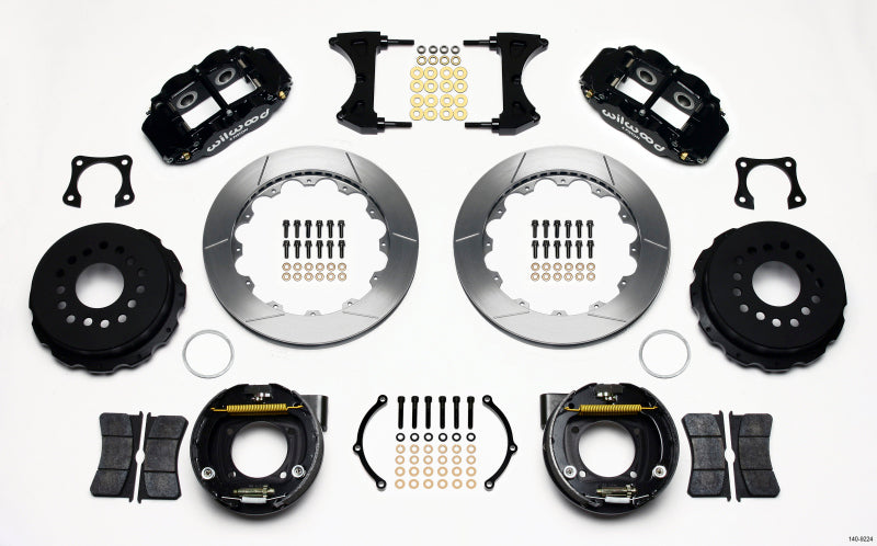 WIL Superlite Brake Kit - Wilwood Narrow Superlite 4R Rear P-Brk Kit 12.88in 58-64 Olds/Pontiac Ends 2.81in Offset