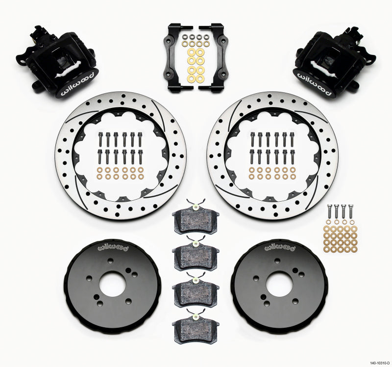 WIL Parking Brake Brake Kit - Wilwood Combination Parking Brake Rear Kit 12.88in Drilled Honda S2000