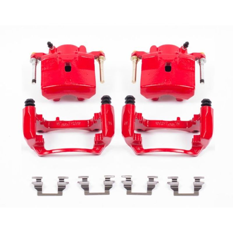 PSB Red Calipers - Power Stop 06-12 Chevrolet Malibu Front Red Calipers w/Brackets - Pair