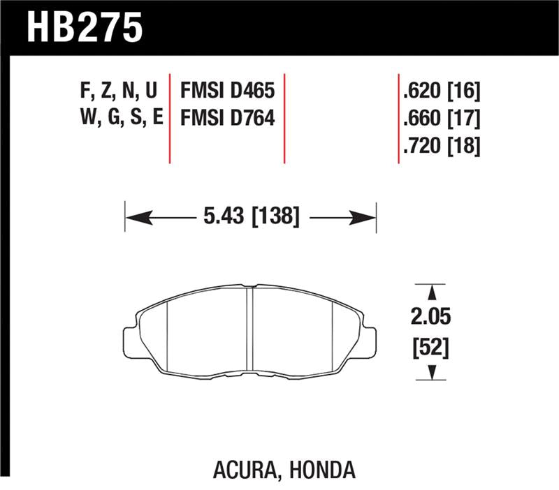 HAWK Ceramic Brake Pad Sets - Hawk Acura/ Honda Performance Ceramic Street Front Brake Pads