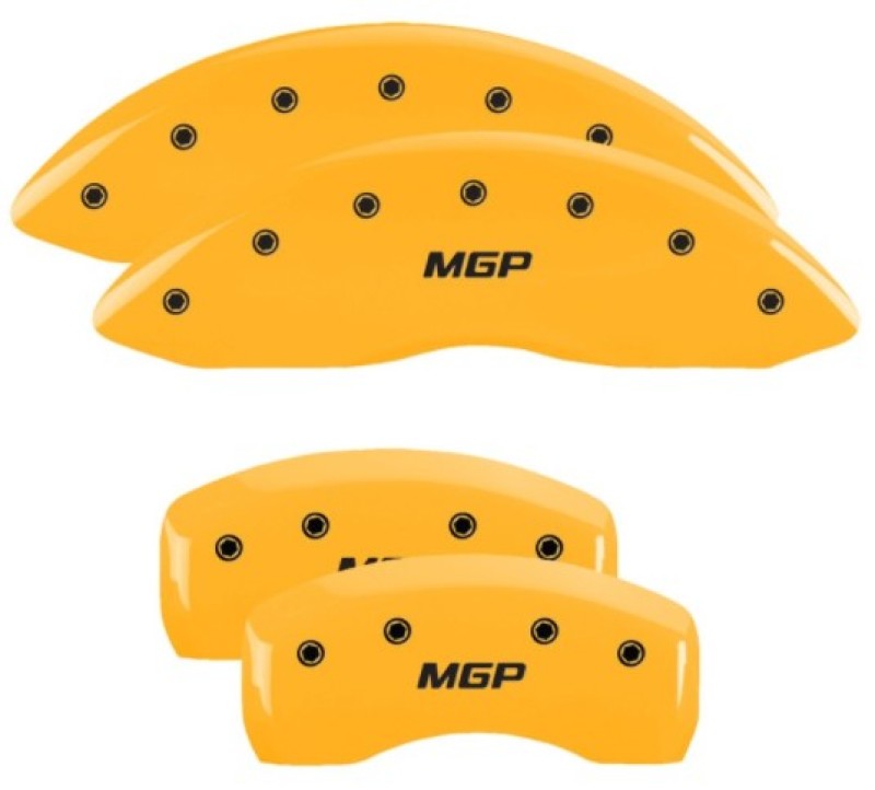 MGP Caliper Covers 4 Standard - MGP 4 Caliper Covers Engraved Front & Rear MGP Yellow Finish Black Characters 2019 Ford Edge