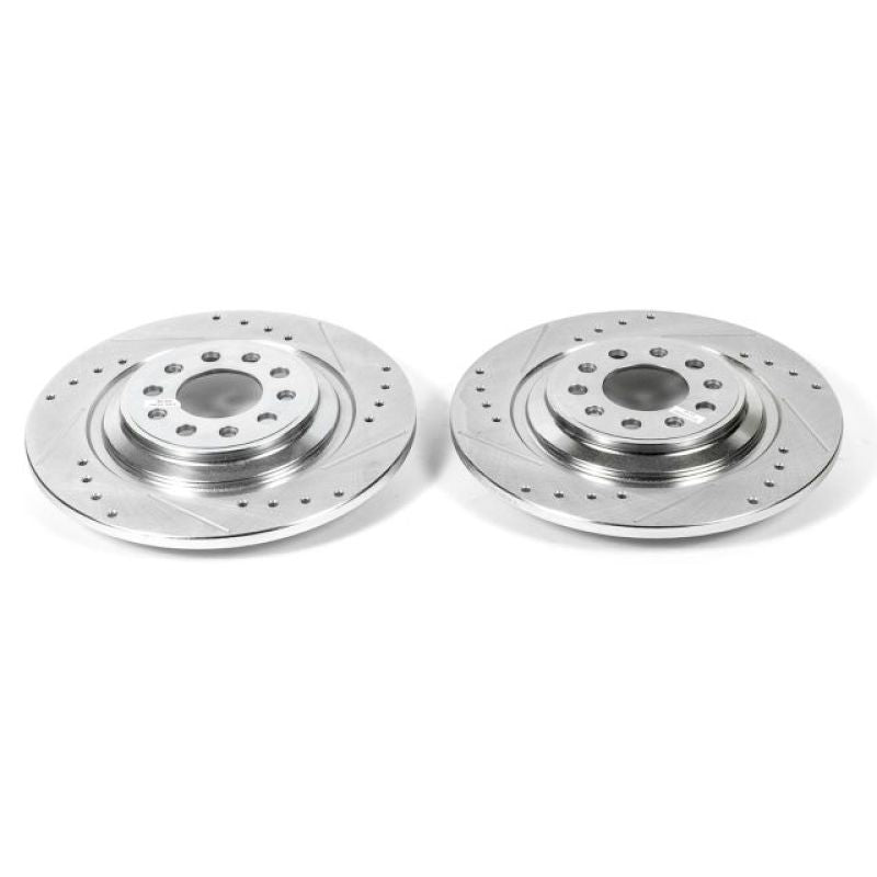 PSB Evolution Drill/Slot Rotor - Power Stop 14-19 Jeep Cherokee Rear Evolution Drilled & Slotted Rotors - Pair