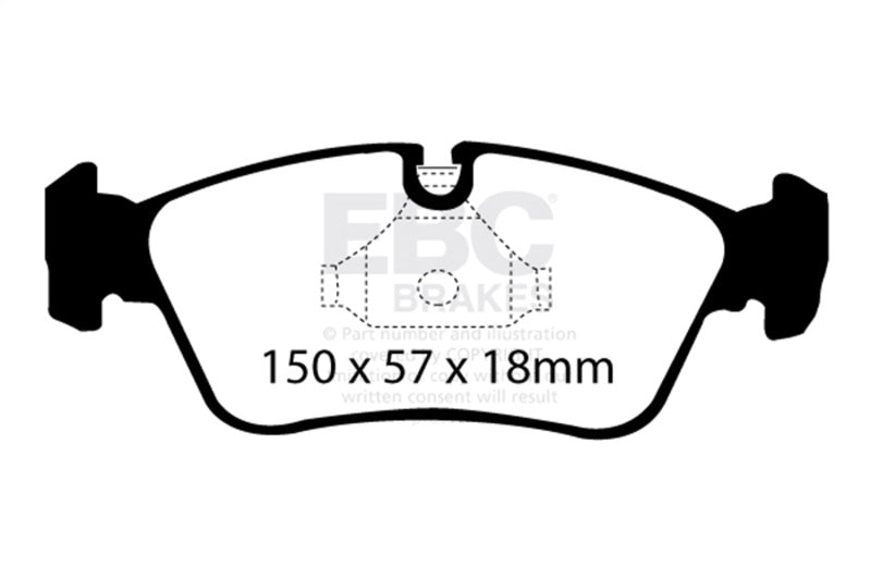 EBC Ultimax2 Brake Pad Sets - EBC 99-02 BMW Z3 2.5 Ultimax2 Front Brake Pads