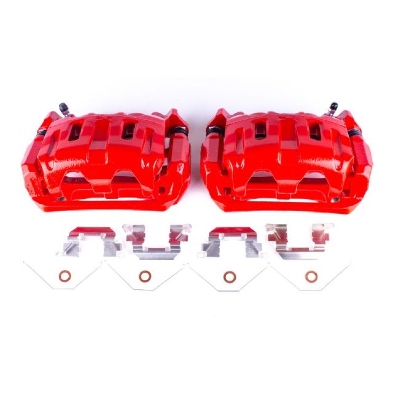 PSB Red Calipers - Power Stop 11-17 Honda Odyssey Front Red Calipers w/Brackets - Pair