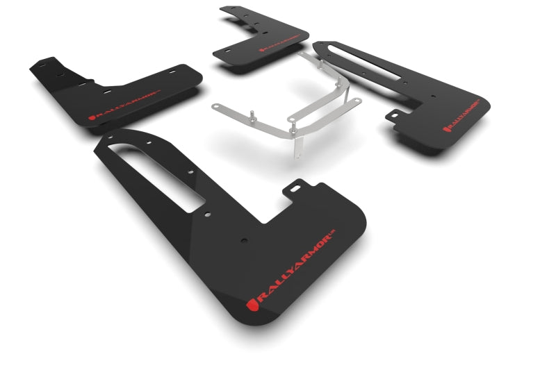 RAL UR Blk Flap/Rd Logo - Rally Armor 23-25 Honda Civic Type R Black Mud Flap Red Logo