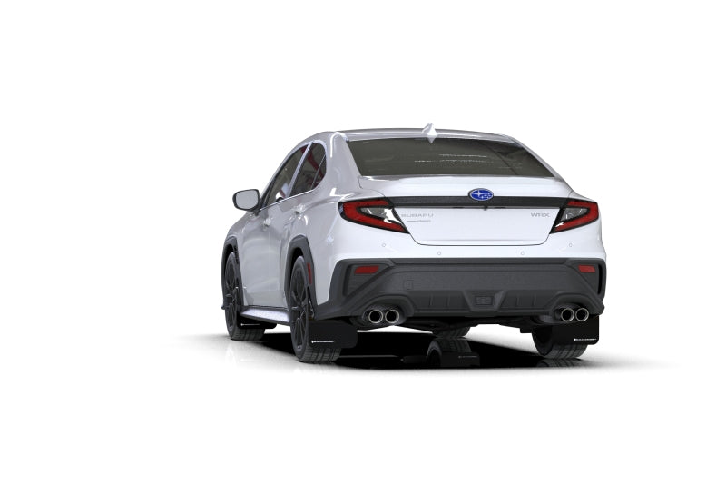 RAL UR Blk Flap/Wht Logo - Rally Armor 22-25 Subaru WRX Black UR Mud Flap w/White Logo