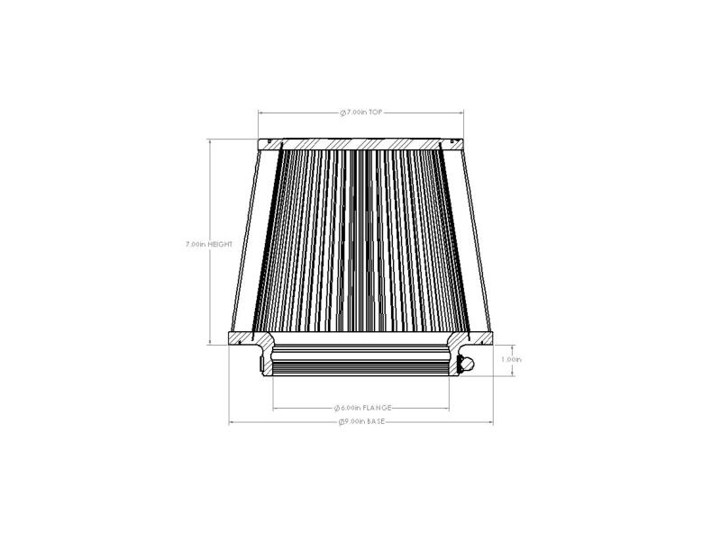 AFE Universal D2 Dura Dry Air Filter - aFe Magnum FORCE Intake Replacement Air Filter w/ D2 Dura-Dry Media 6in F x 9in B x 7in T x 7in H
