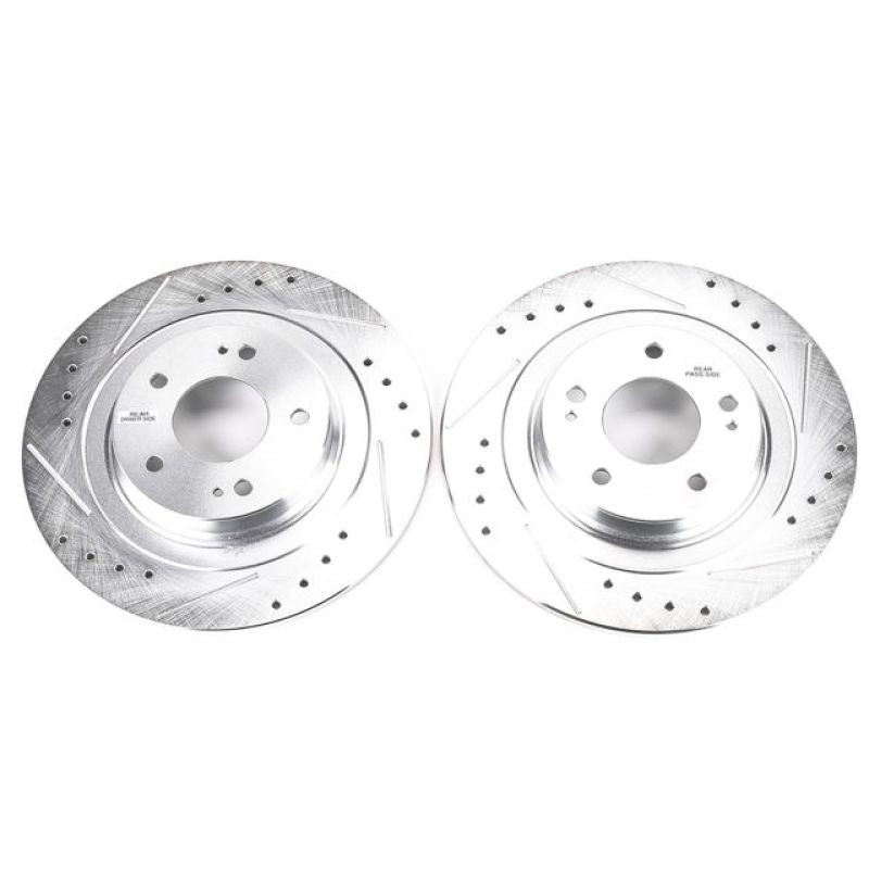 PSB Evolution Drill/Slot Rotor - Power Stop 2018 Mitsubishi Eclipse Cross Rear Evolution Drilled & Slotted Rotors - Pair