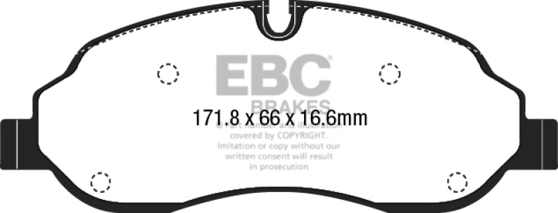EBC Ultimax2 Brake Pad Sets - EBC 15+ Ford Transit 2.2 TD Ultimax2 Front Brake Pads
