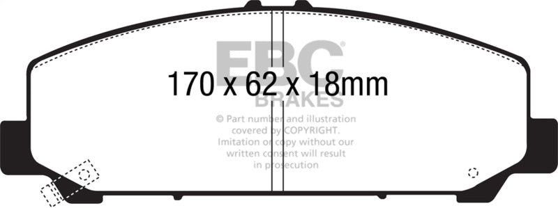 EBC Extra Duty Brake Pad Sets - EBC 06-07 Infiniti QX56 5.6 (Akebono) Extra Duty Front Brake Pads