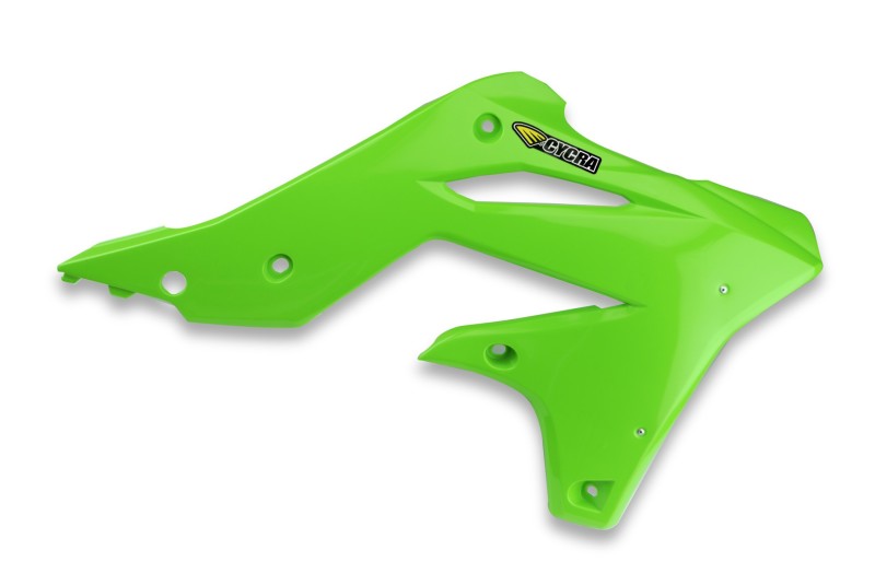 CYC Radiator Shroud - Cycra 13-16 Kawasaki KX250F Powerflow Radiator Shrouds - OEM Green