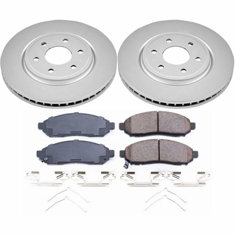 PSB Z17 Evolution Coated Kit - Power Stop 2019 Nissan Frontier Front Z17 Evolution Geomet Coated Brake Kit