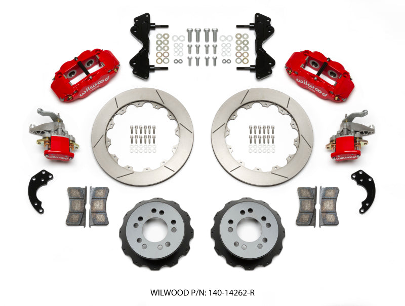 WIL Superlite Brake Kit - Wilwood Narrow Superlite 4R / MC4 Rear Kit 12.88 Red Currie Pro-Tour Unit Bearing Floater