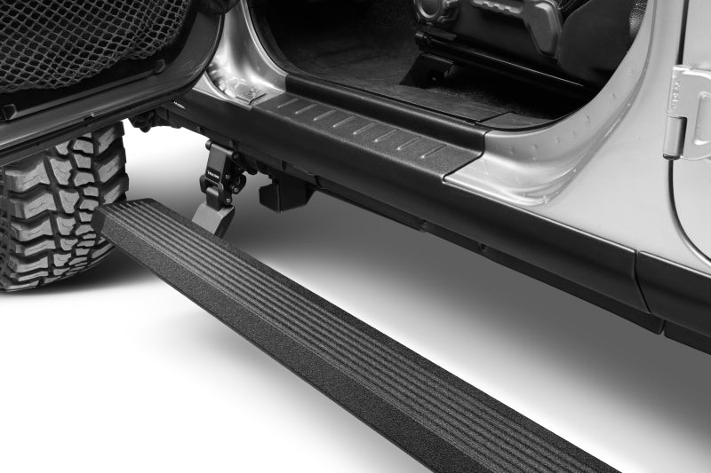 GOR RealTruck VoltStep Running Boards - RealTruck 18-24 Jeep Wrangler 4dr VoltStep Electric Running Board Kit - Bedliner Coating