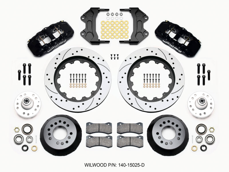 WIL Aero Brake Kit - Wilwood AERO6 Front Hub Kit 15.00 Drilled WWE ProSpindle