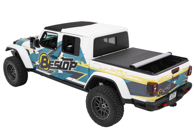 BES EZ-Roll Tonneau Covers - Bestop Roll Soft Tonneau - 20-26 Jeep Gladiator For 5 Ft. Bed EZ-Roll (Premium Black Twill)
