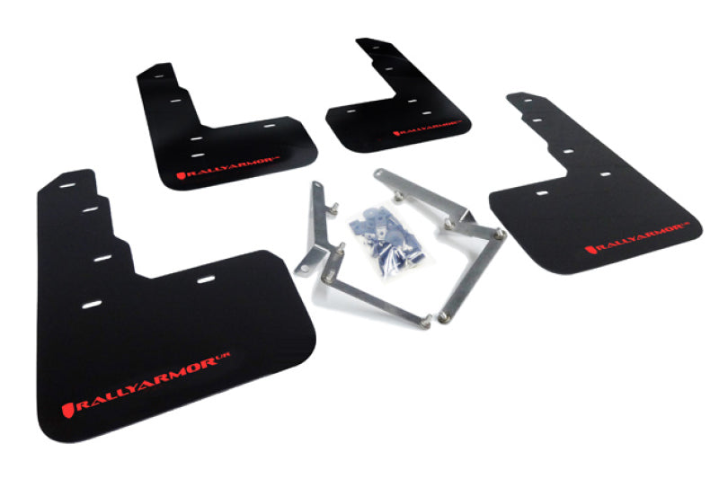 RAL Classic Blk Flap/Red Logo - Rally Armor 17-22 Honda Civic Type R Black UR Mud Flap w/Red Logo
