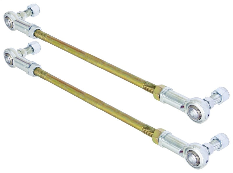 ROK Sway Bar Endlinks - RockJock Adjustable Sway Bar End Link Kit 14in Long Rods w/ Heims and Jam Nuts pair