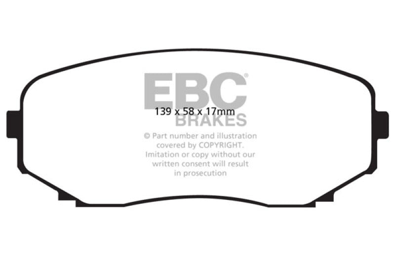 EBC Greenstuff Brake Pad Sets - EBC 11-14 Ford Edge 2.0 Turbo Greenstuff Front Brake Pads