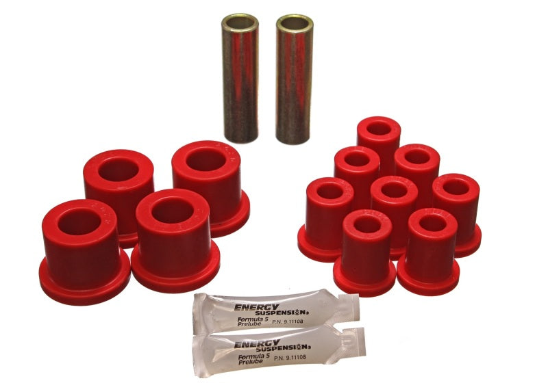 ES Spring/Shackle Bush - Red - Energy Suspension 70-72 Dodge Charger (w/ 1-1/2in Main Eye) Red Rear Leaf Spring Bushing Set